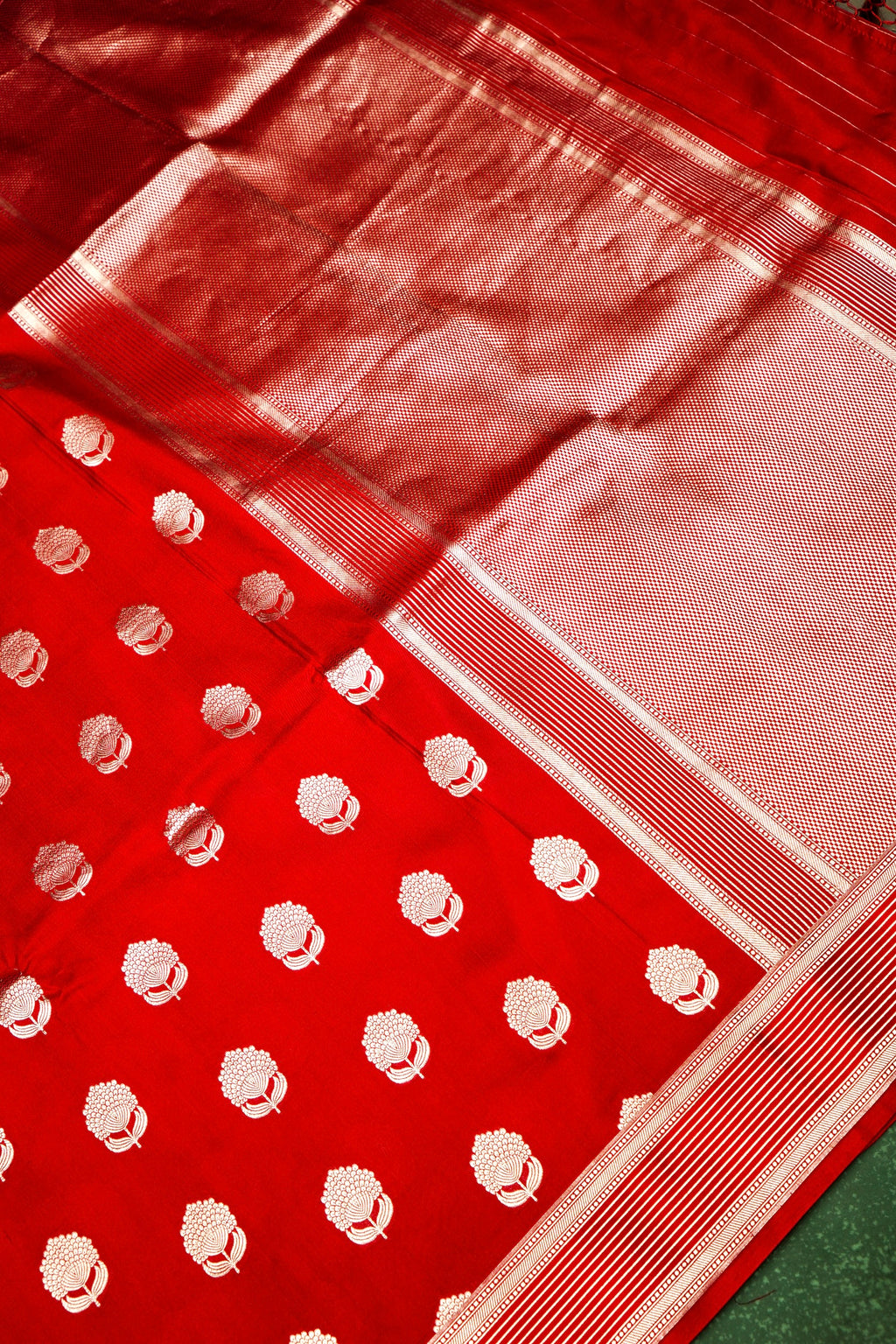 Handwoven Red Banarasi Katan Silk Saree