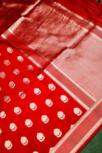 Handwoven Red Banarasi Katan Silk Saree
