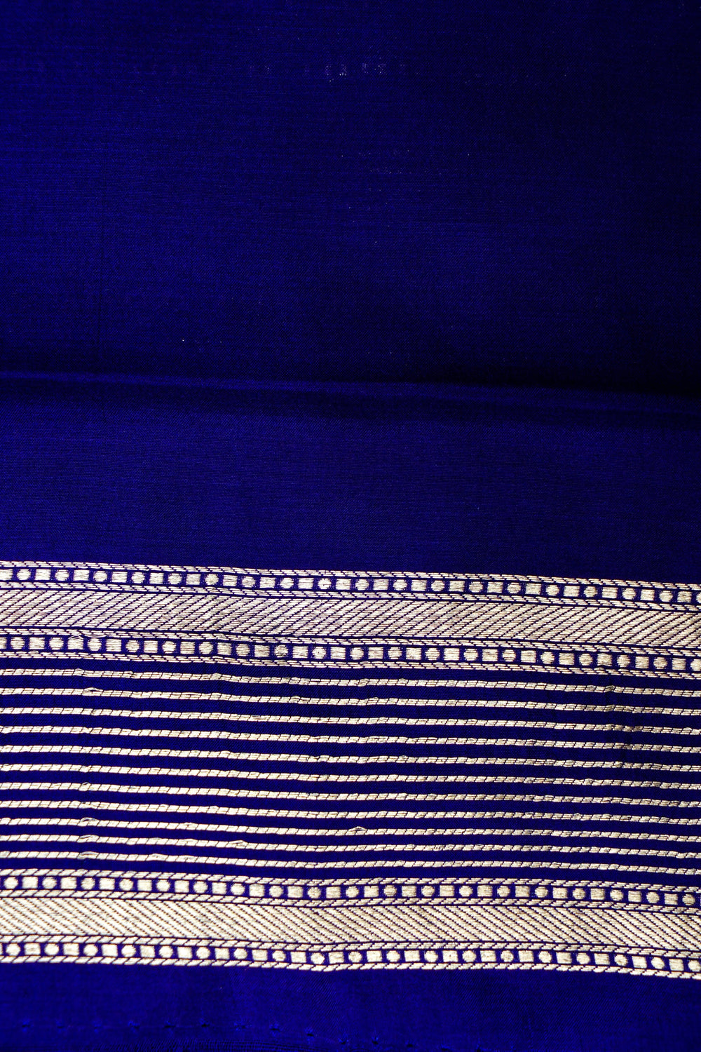 Handwoven Dark Blue Banarasi Katan Silk Saree