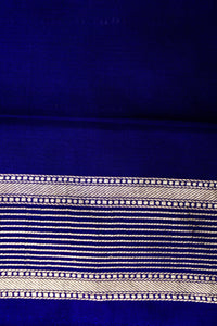 Handwoven Dark Blue Banarasi Katan Silk Saree