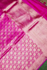 Handwoven Rani Pink Banarasi Katan Silk Saree