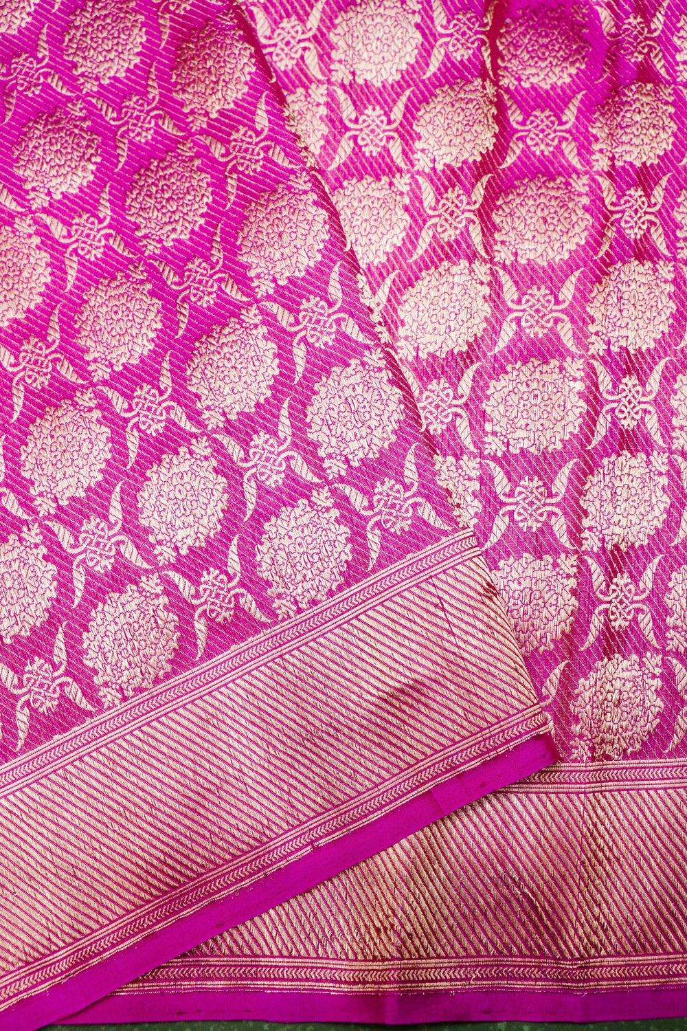Handwoven Rani Pink Banarasi Katan Silk Saree