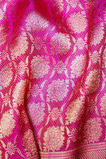 Handwoven Rani Pink Banarasi Katan Silk Saree