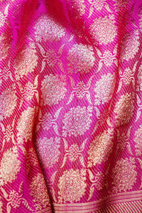 Handwoven Rani Pink Banarasi Katan Silk Saree