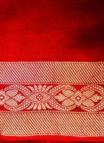 Handwoven Red Banarasi Mashru Silk Saree