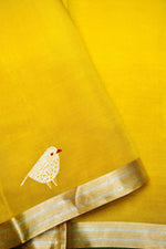 Handwoven Yellow Banarasi Katan Silk Saree