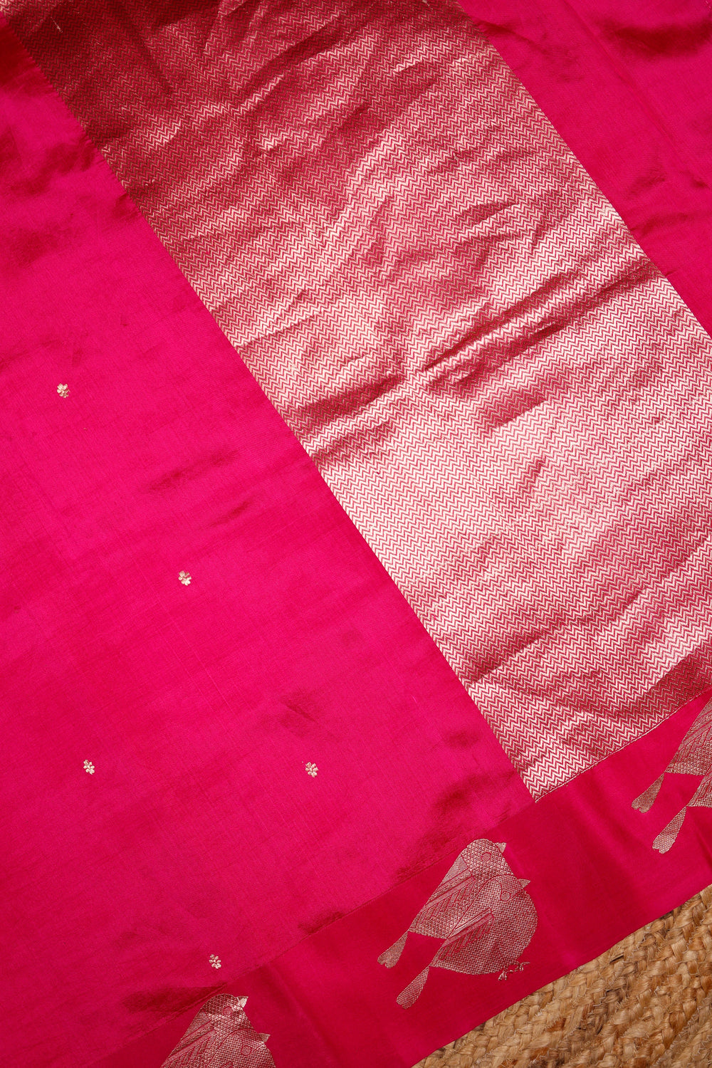 Handwoven Pink Banarasi Katan Soft Silk Saree