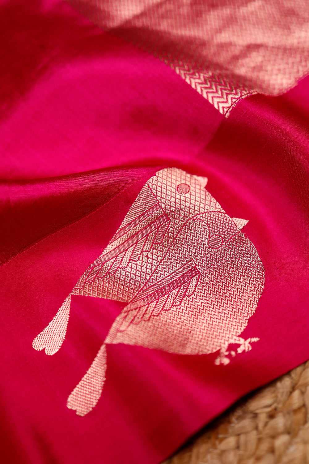 Handwoven Pink Banarasi Katan Soft Silk Saree