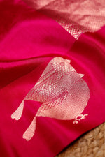 Handwoven Pink Banarasi Katan Soft Silk Saree