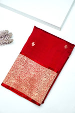 Handwoven Red Banarasi Katan Silk Saree