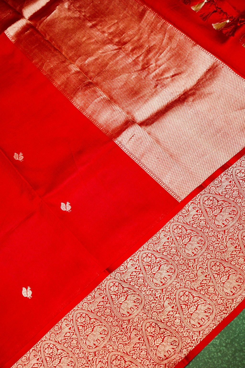 Handwoven Red Banarasi Katan Silk Saree