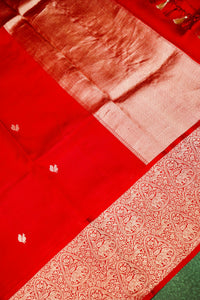 Handwoven Red Banarasi Katan Silk Saree
