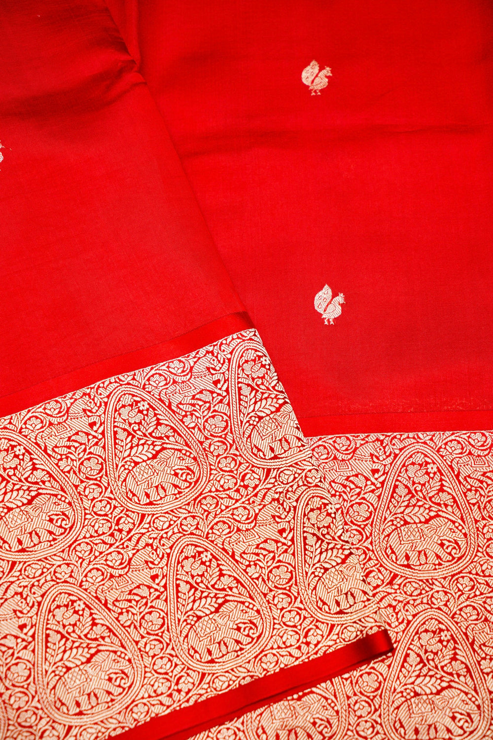 Handwoven Red Banarasi Katan Silk Saree