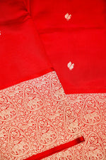 Handwoven Red Banarasi Katan Silk Saree