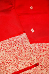 Handwoven Red Banarasi Katan Silk Saree