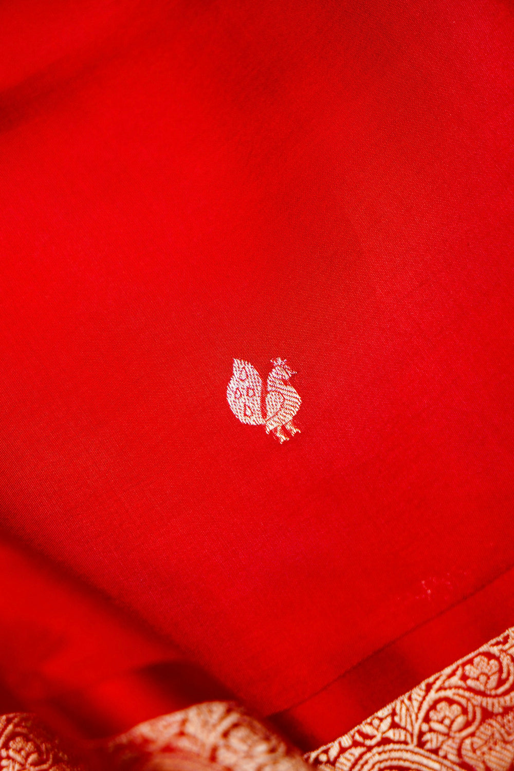Handwoven Red Banarasi Katan Silk Saree