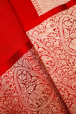 Handwoven Red Banarasi Katan Silk Saree