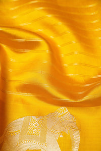 Handwoven Yellow Banarasi Soft Silk Saree