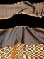 Handwoven Black & Grey Banarasi Katan Silk Saree