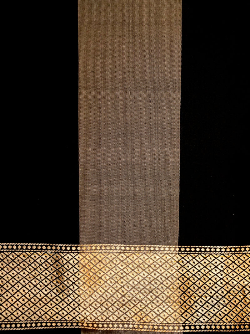 Handwoven Black & Grey Banarasi Katan Silk Saree