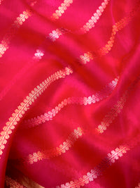 Handwoven Bright Pink Banarasi Kora Organza Silk Saree