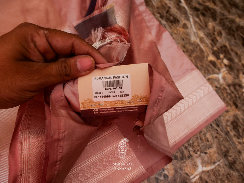 Handwoven Punch Pink Banaras Katan Silk Saree