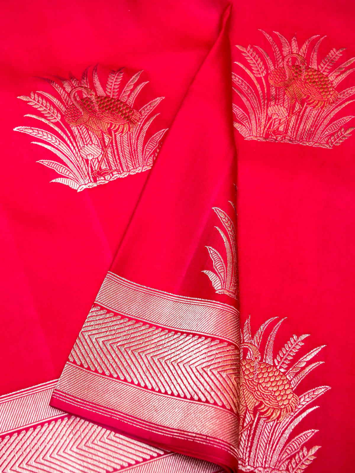 Handwoven Hot Pink Banarasi Katan Silk Saree