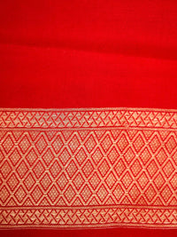 Handwoven Red Banarasi Katan Soft Silk Saree