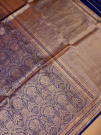 Handwoven Blue Banarasi Katan Soft Silk Saree