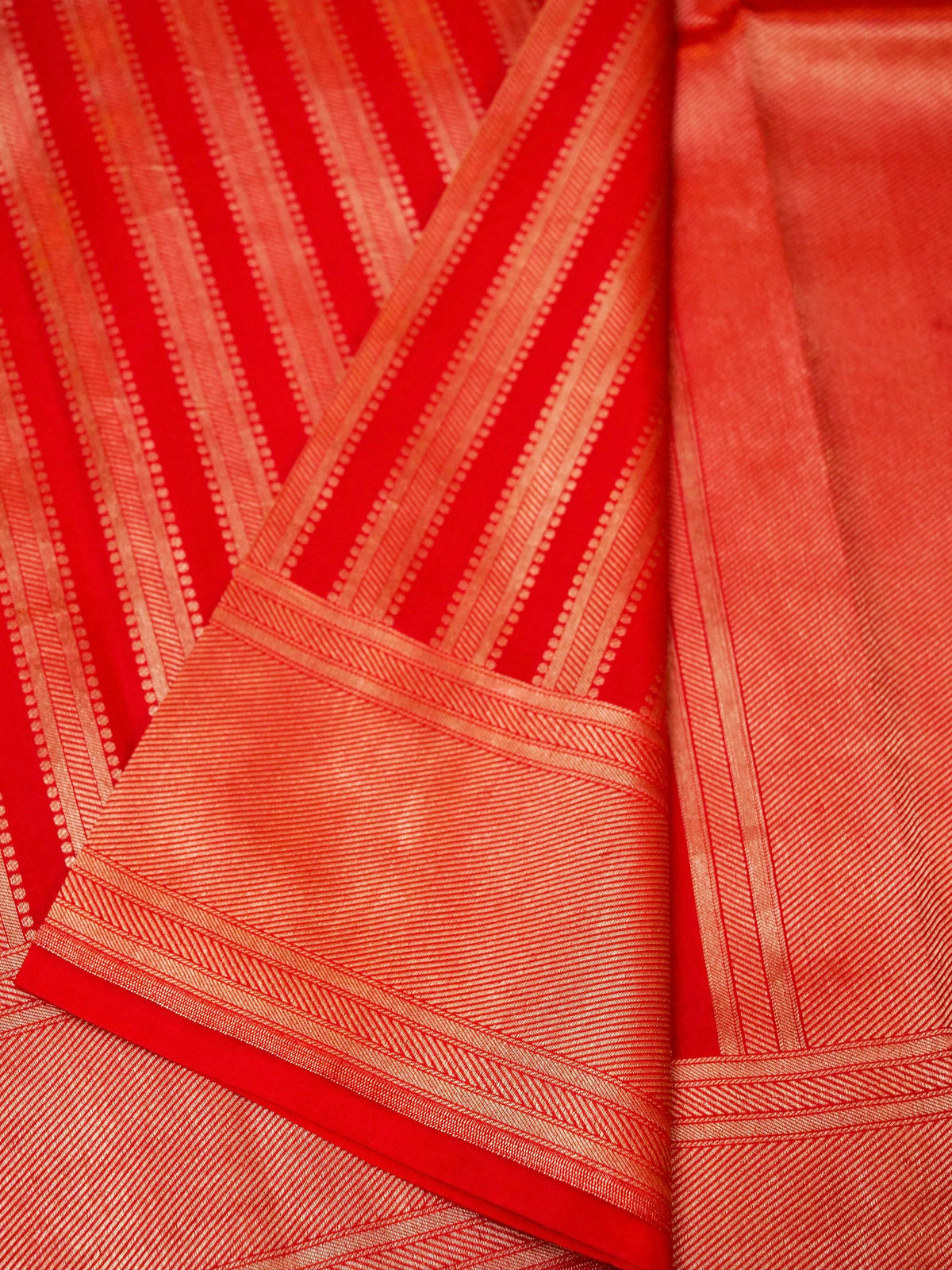 Handwoven Red Banarasi Katan Soft Silk Saree