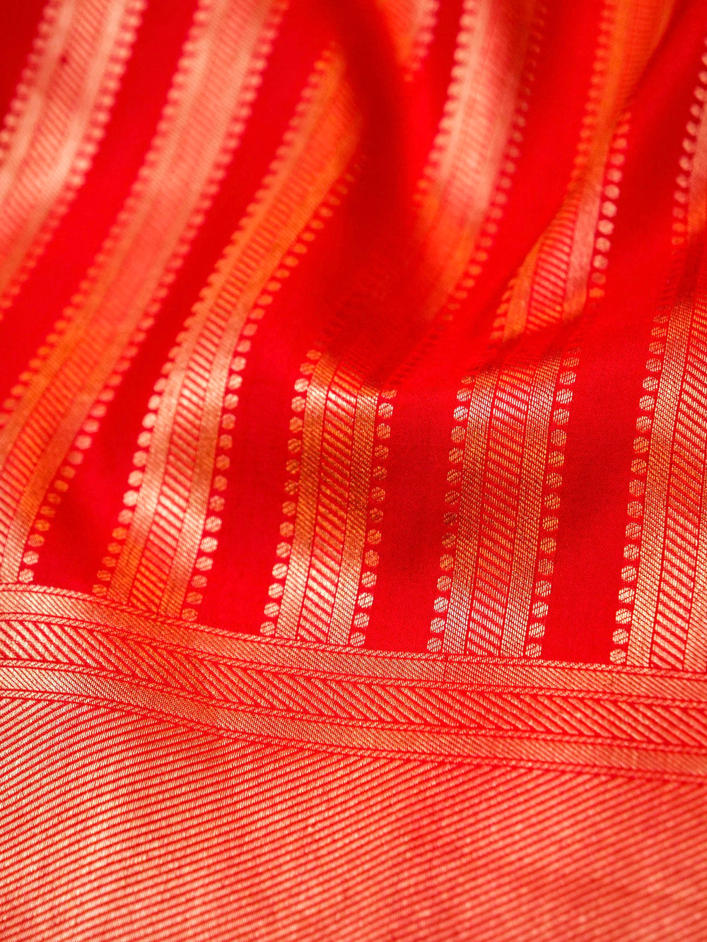 Handwoven Red Banarasi Katan Soft Silk Saree