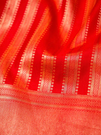 Handwoven Red Banarasi Katan Soft Silk Saree