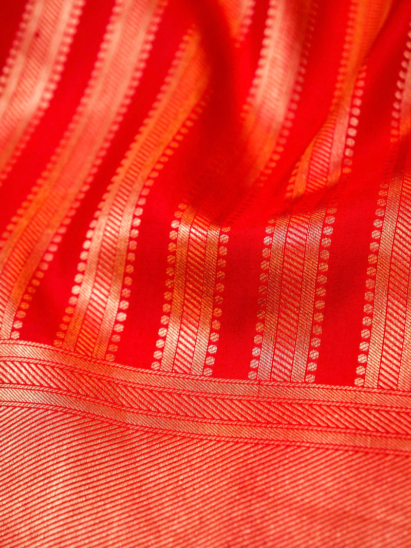 Handwoven Red Banarasi Katan Soft Silk Saree