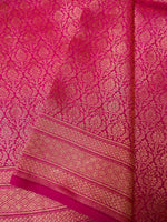 Handwoven Pink Banarasi Katan Soft Silk Saree