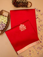 Handwoven Red Banarasi Katan Soft Silk Saree