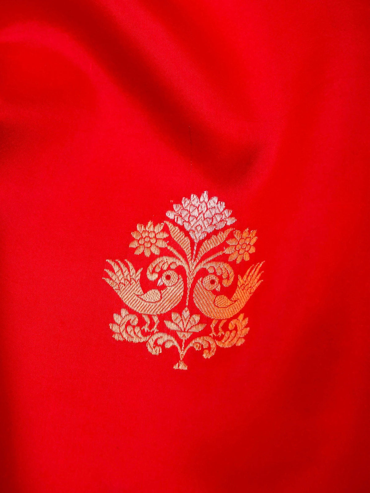 Handwoven Red Banarasi Katan Soft Silk Saree