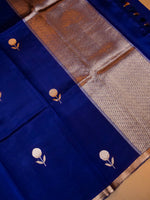 Handwoven Blue Banarasi Katan Soft Silk Saree