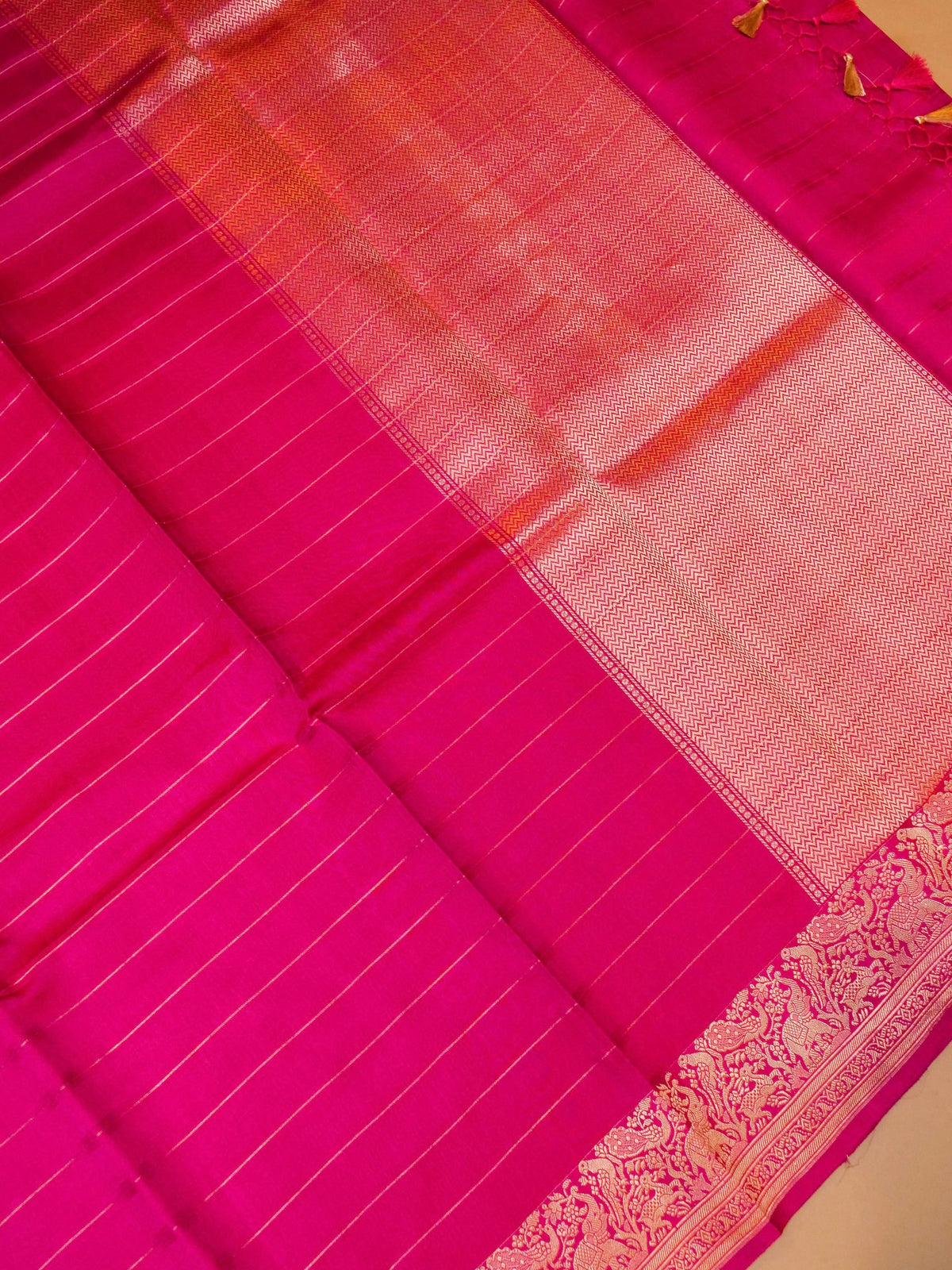 Handwoven Pink Banarasi Katan Soft Silk Saree