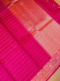 Handwoven Pink Banarasi Katan Soft Silk Saree