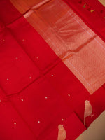 Nita Ambani Inspired Bird Motif Red Katan Soft Silk Saree