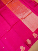 Handwoven Pink Banarasi Katan Soft Silk Saree