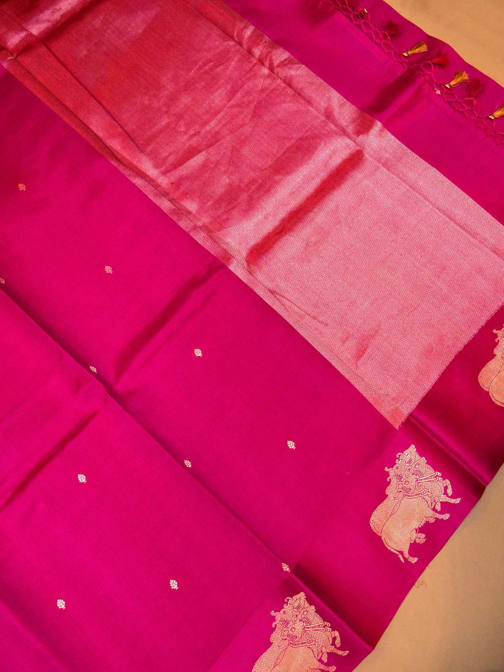 Handwoven Pink Banarasi Katan Soft Silk Saree