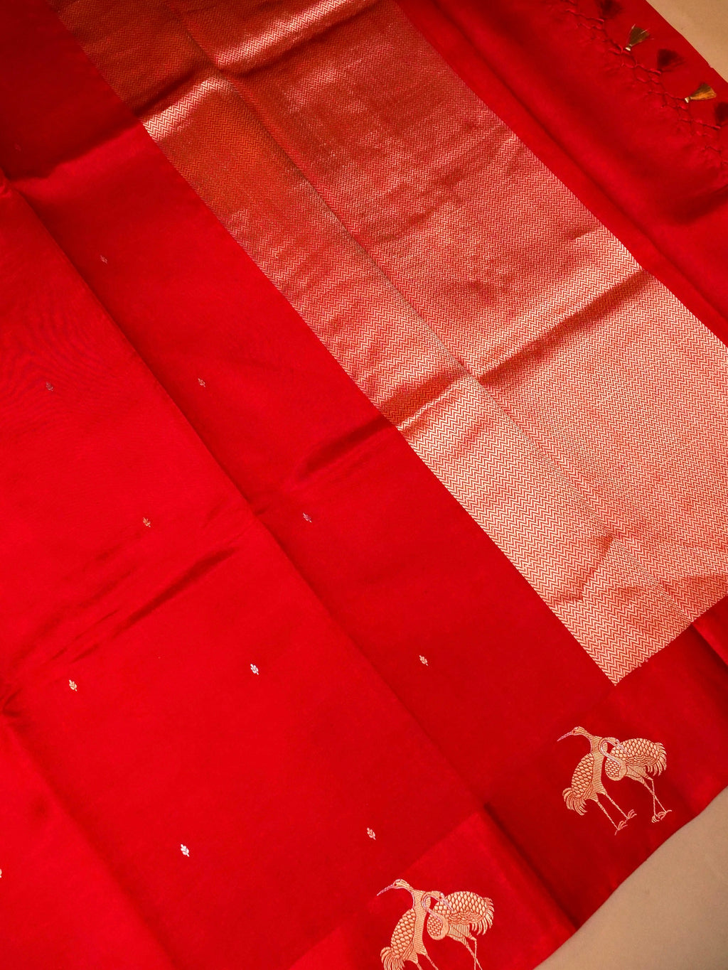 Handwoven Red Banarasi Katan Soft Silk Saree