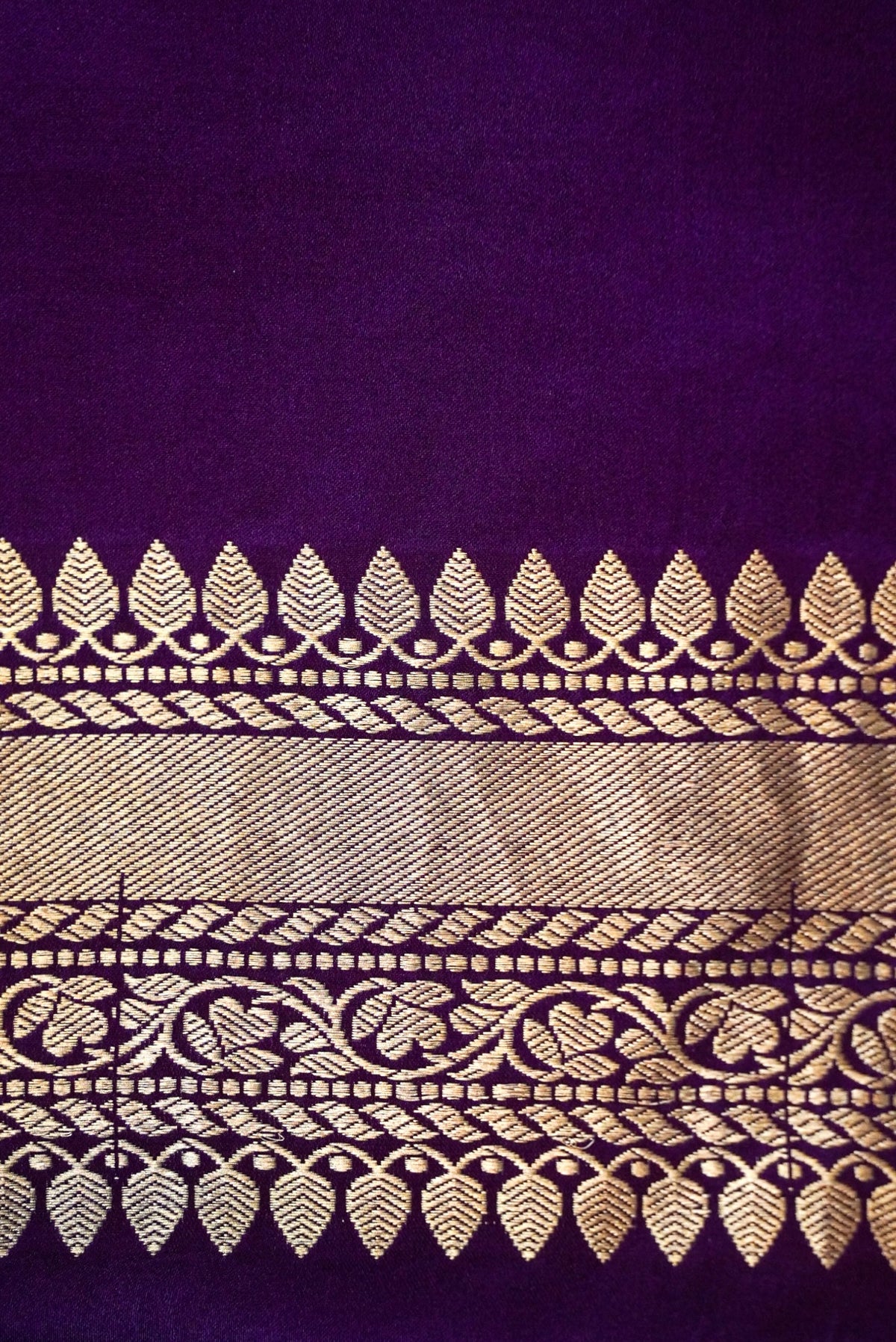 Handwoven Purple Banarasi Mashru Silk Saree