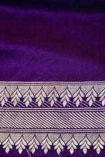 Handwoven Purple Banarasi Mashru Silk Saree