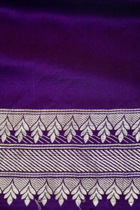 Handwoven Purple Banarasi Mashru Silk Saree