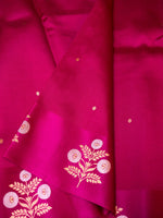 Handwoven Pink Banarasi Katan Soft Silk Saree