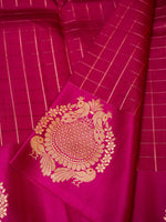 Handwoven Pink Banarasi Katan Soft Silk Saree