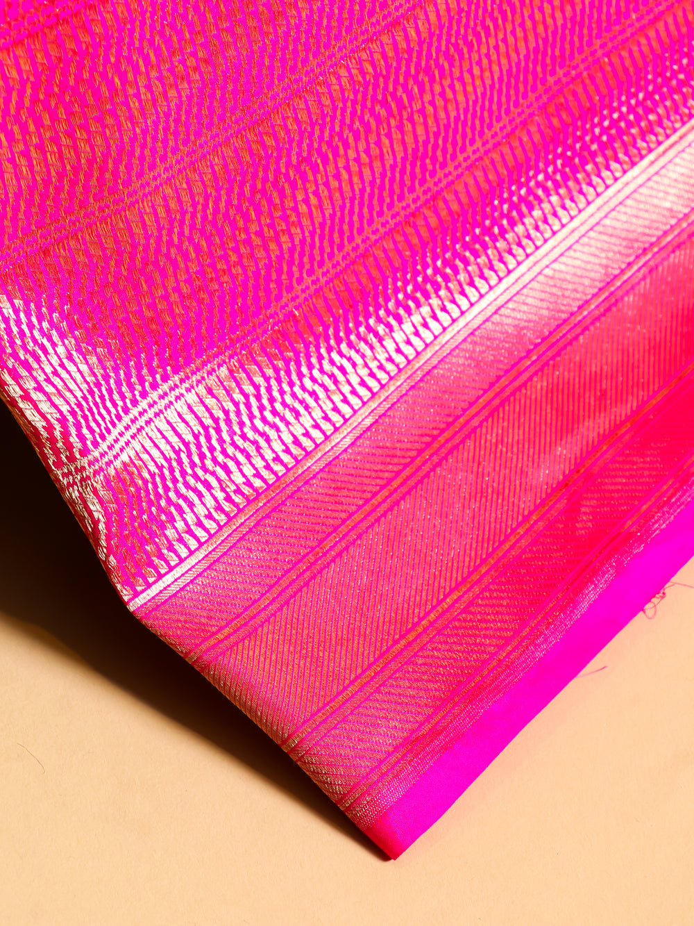 Handwoven Pink Banarasi Katan Silk Saree