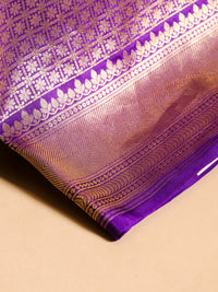 Handwoven Magenta Banarasi Katan Silk Saree